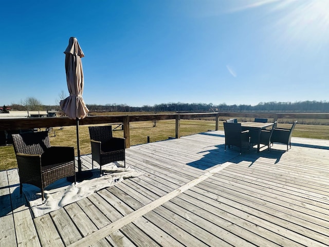 deck with a rural view