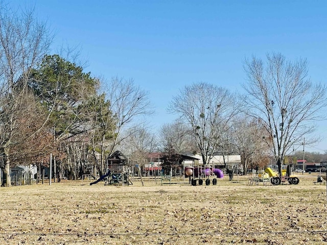 view of yard with a playground