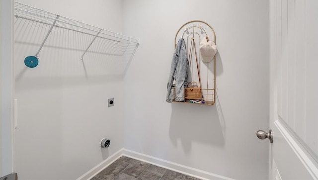 clothes washing area with hookup for an electric dryer