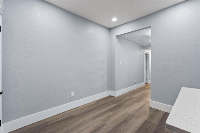 hall featuring dark hardwood / wood-style flooring