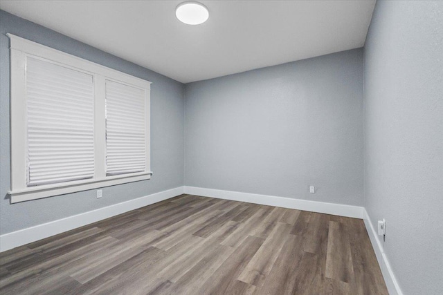 spare room featuring wood-type flooring