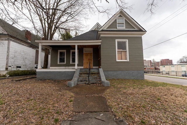 bungalow featuring covered porch