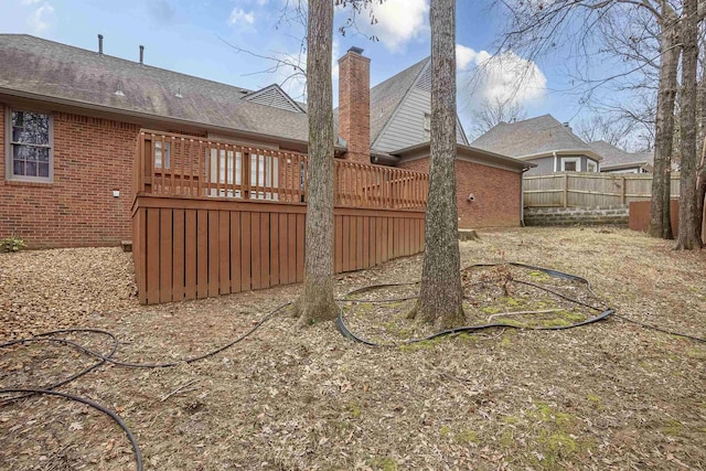 view of yard featuring a deck