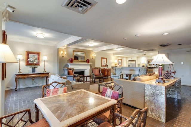 dining room featuring ornamental molding