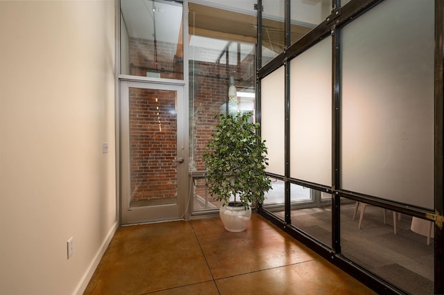 entryway featuring concrete flooring