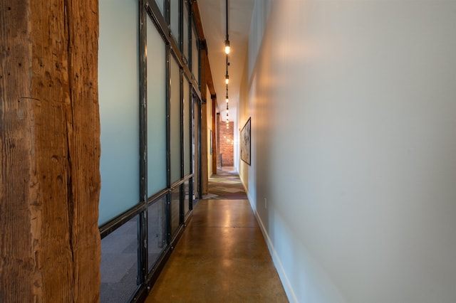 hall with a towering ceiling