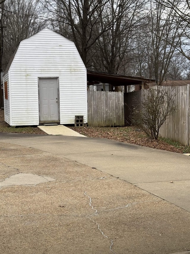 view of garage