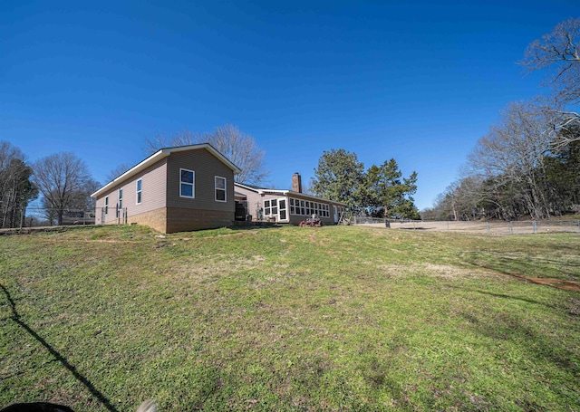 view of yard featuring fence