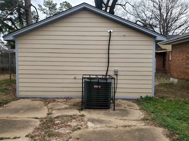 view of outbuilding with central AC