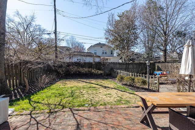 view of yard featuring a patio area