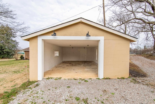 view of garage