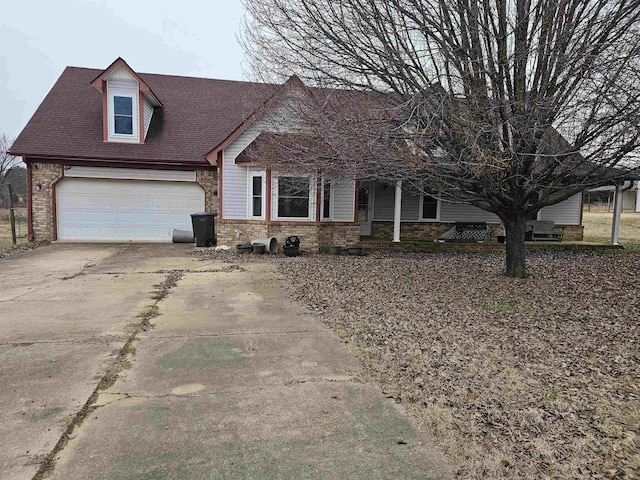 view of front of home with a garage