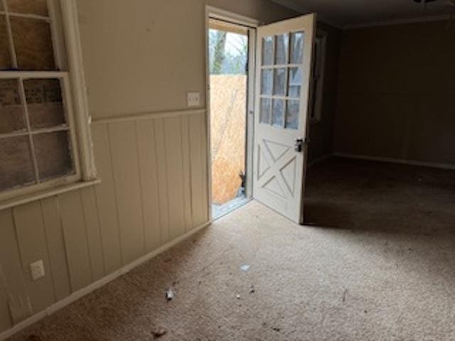 interior space featuring carpet flooring