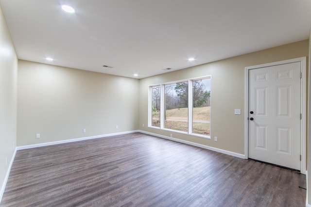 interior space featuring dark hardwood / wood-style flooring