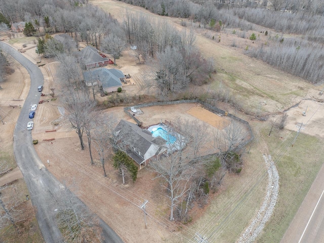 bird's eye view with a rural view