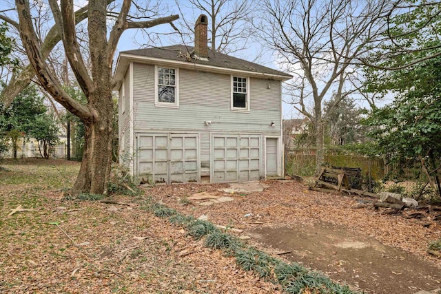 exterior space featuring a garage