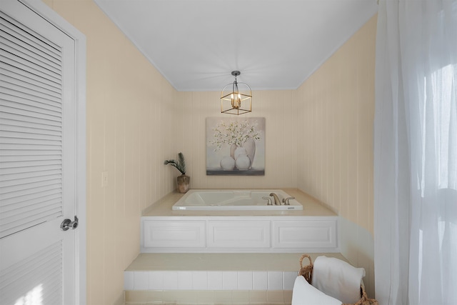 bathroom featuring a tub