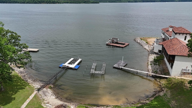 exterior space featuring a water view