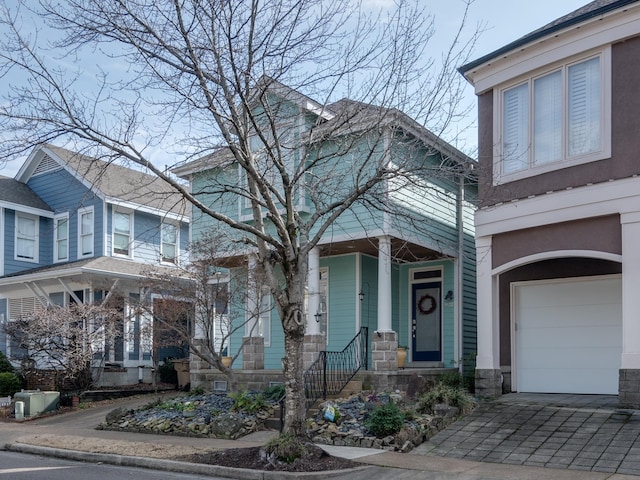 view of front of house with a garage