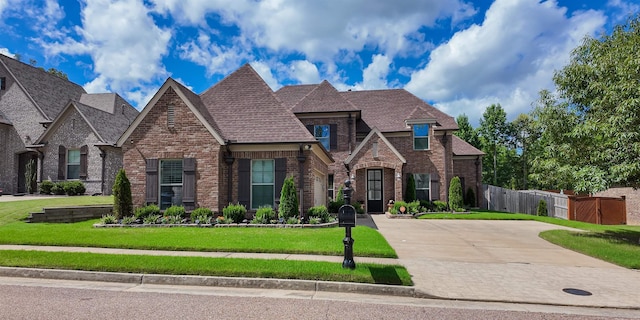 view of front of house with a front lawn