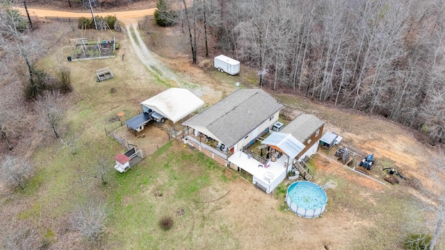 drone / aerial view featuring a rural view