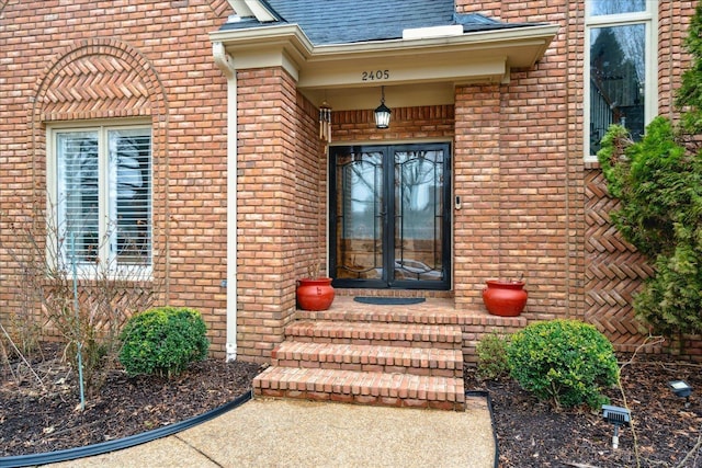 doorway to property with french doors