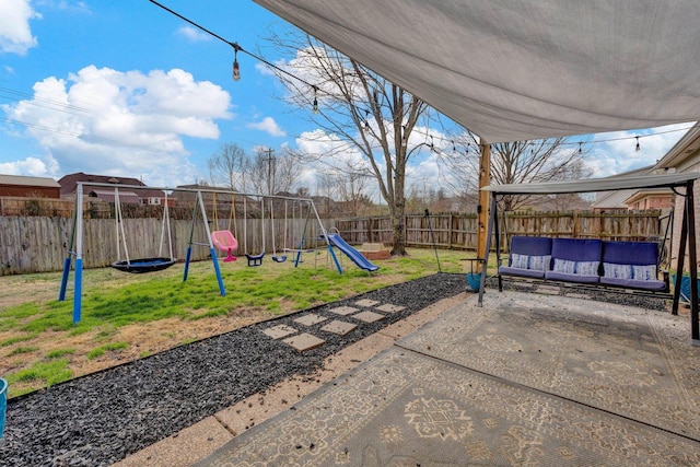 exterior space with a playground