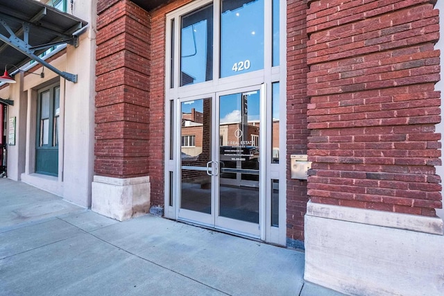 doorway to property with french doors