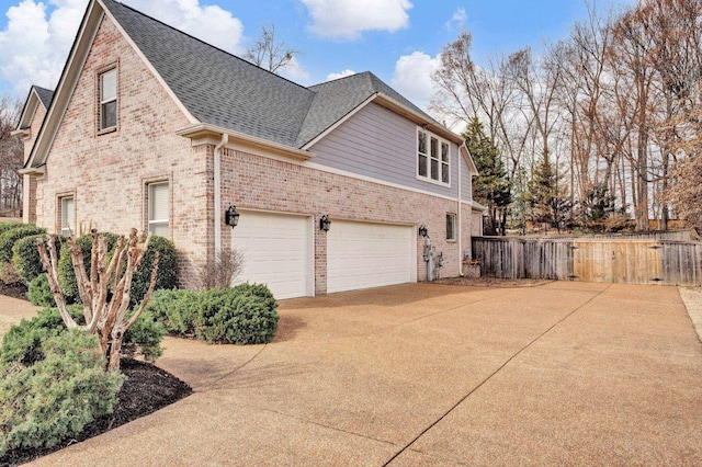 view of home's exterior featuring a garage