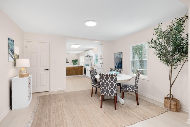 dining room with sink