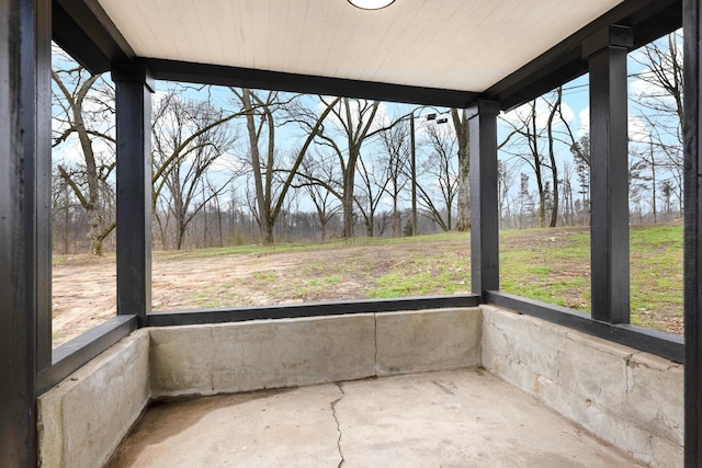 view of unfurnished sunroom