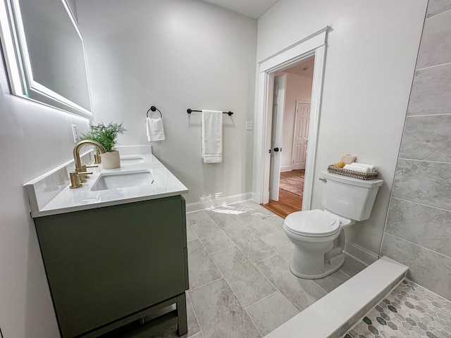 bathroom with toilet and vanity