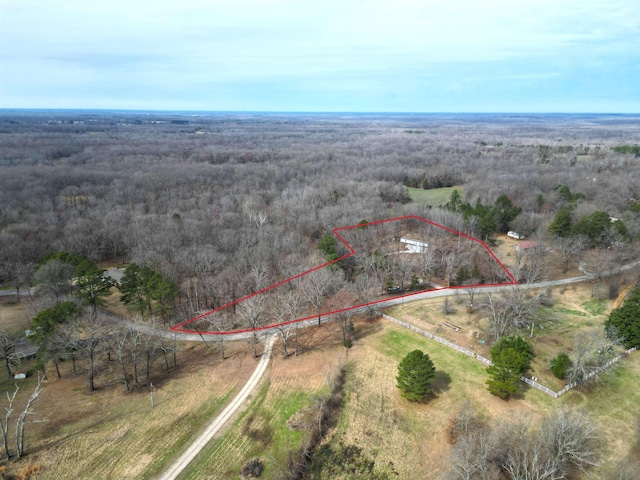 aerial view featuring a rural view