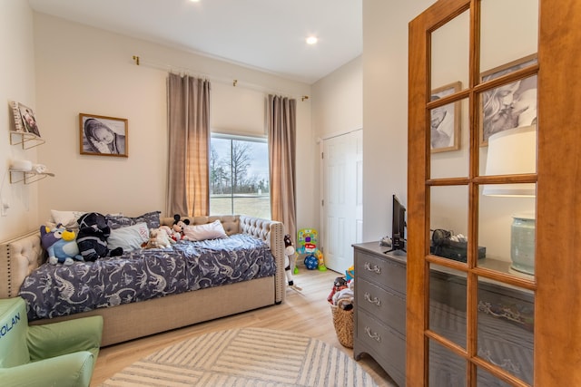 bedroom featuring light wood-type flooring