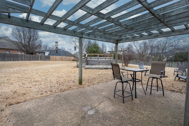 view of patio / terrace featuring a deck and a pergola