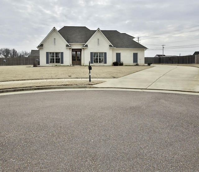 view of front facade with french doors