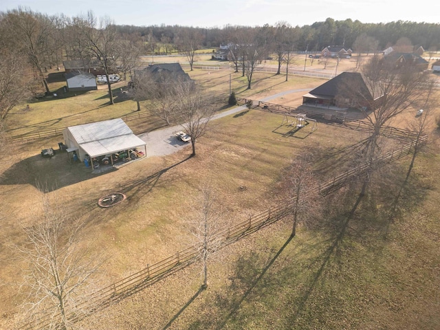 aerial view with a rural view