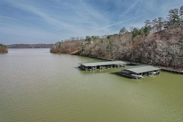 exterior space featuring a water view