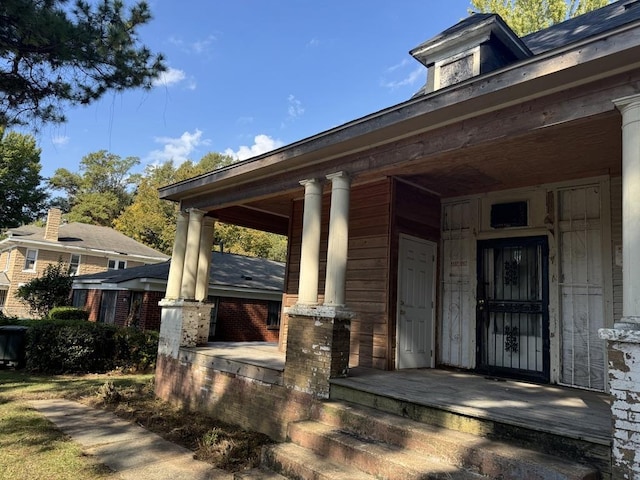 exterior space featuring a porch