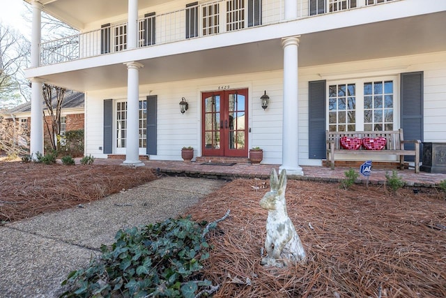 doorway to property with french doors