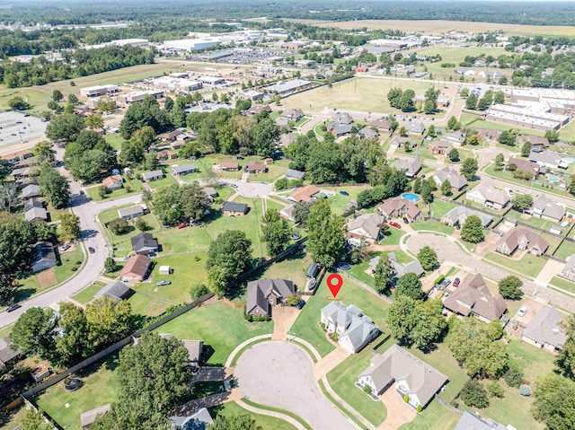 bird's eye view with a residential view