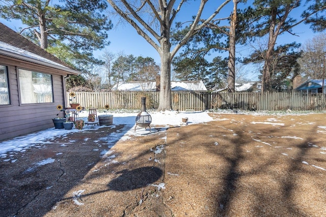 view of yard featuring fence private yard and a patio area