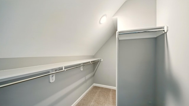 1405 Armstrong Rd, Drummonds, TN 38023 - walk in closet featuring light carpet and vaulted ceiling