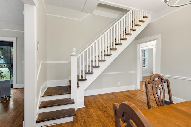 1151 Central Ave, Memphis, TN 38104 - stairs with baseboards and wood finished floors