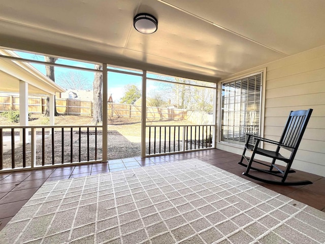 view of unfurnished sunroom