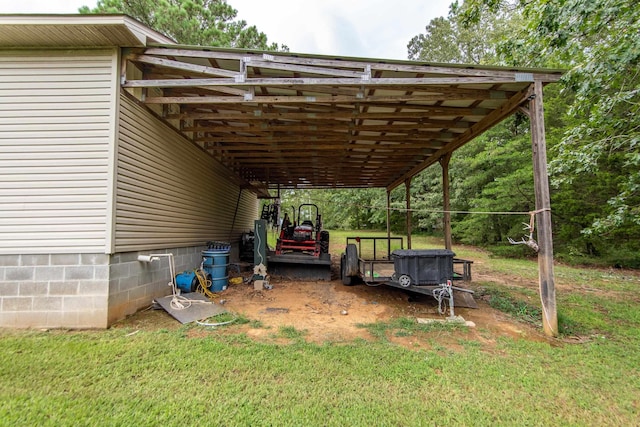 view of car parking with a carport