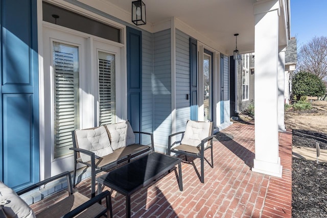 view of patio with covered porch