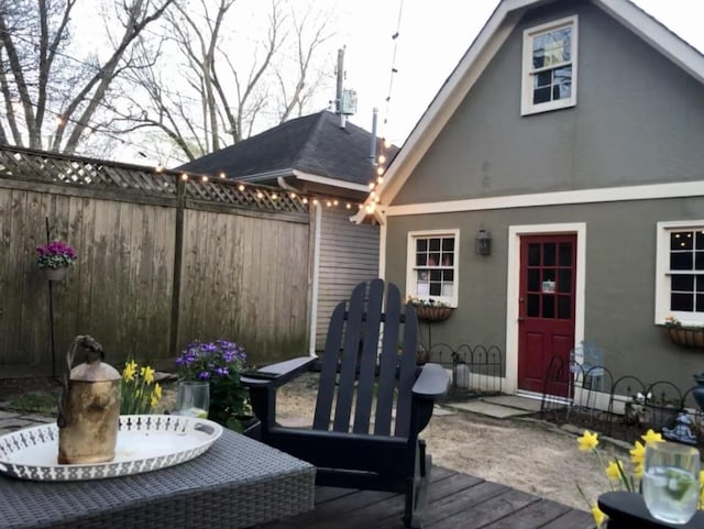 deck featuring fence