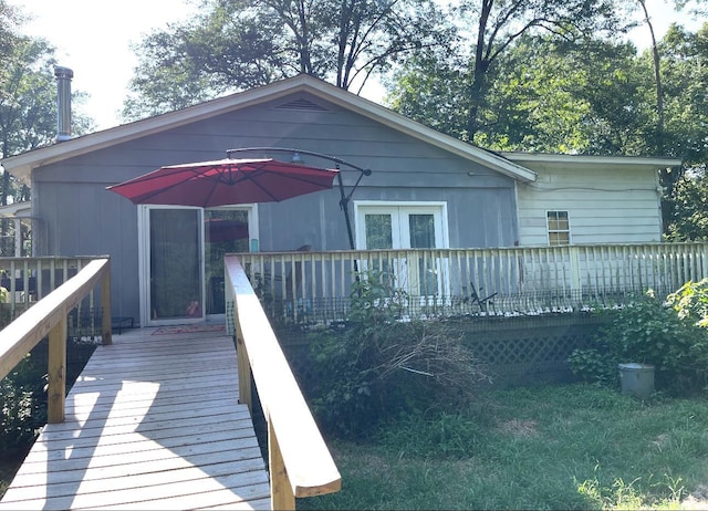 exterior space with a wooden deck