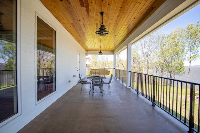 balcony with a water view